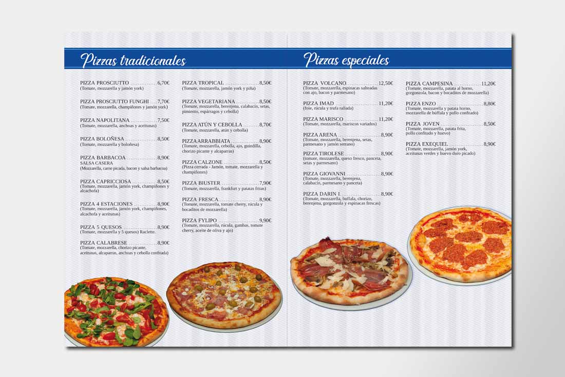 Cartas para pizzerias  cartaderestaurante.com